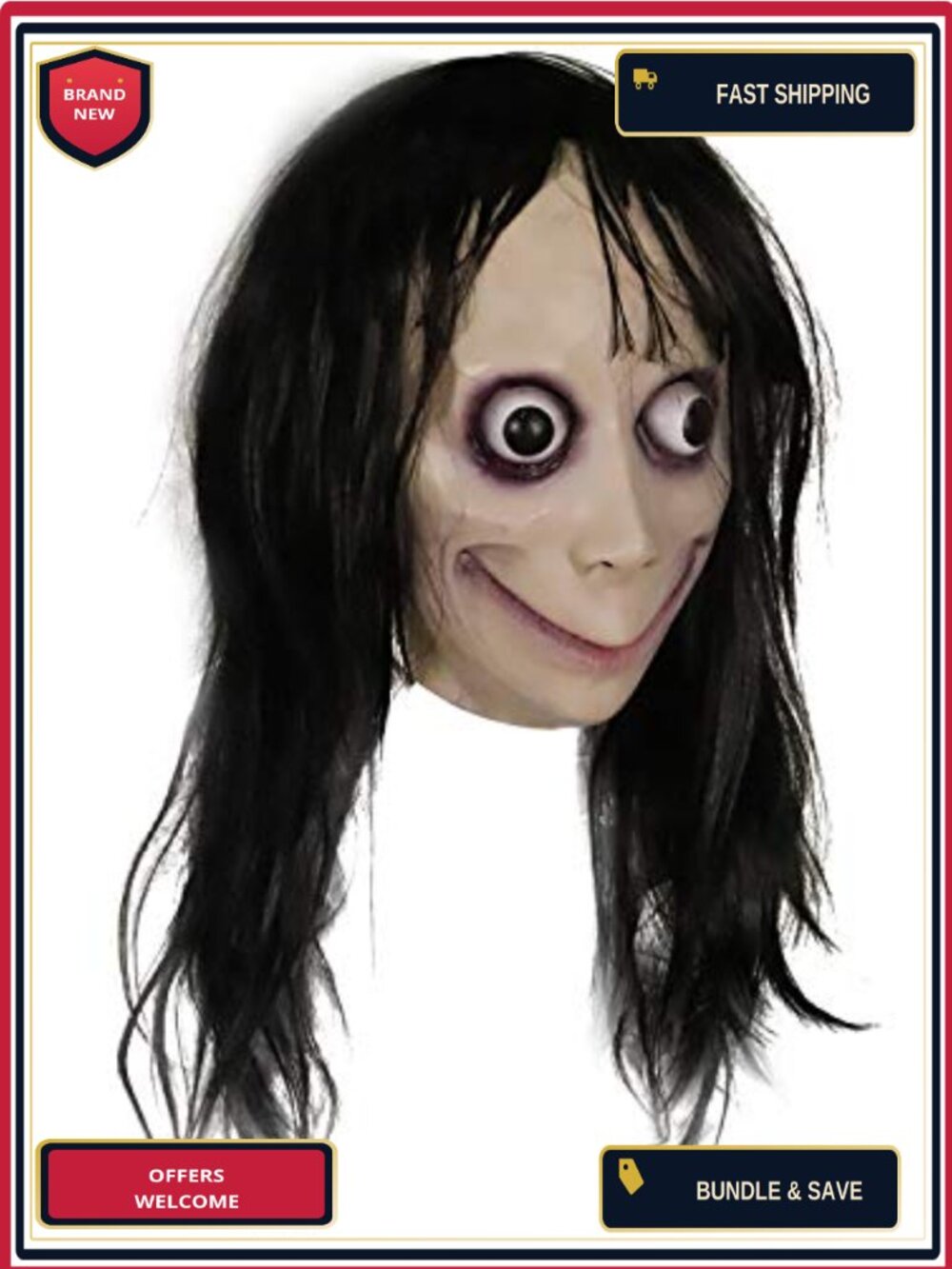 MOMO Mask Full Head Latex Horror Devil Costume Cosplay Halloween Scary